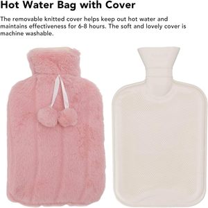 Bouillotte de 1L avec housse en flanelle pour soulager les crampes menstruelles, les douleurs au cou et aux épaules - Product Image 2