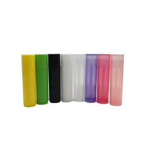 5ml 5 gramos 0,16 oz Mini tubo de lápiz labial vacío redondo PP plástico bálsamo labial contenedor Chapstick titular caso