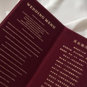 Vanilla <b>Printing</b> Customized Vintage Design Velvet Menu Die Cut Shaped Ribbon Invitation RSVP Paperboard <b>Printing</b> Custom Logo - Product Image 3