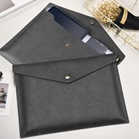 Organizador de documentos A4 de cuero PU de alta calidad, carpeta de archivos portátil de negocios con cierre a presión, producto de archivo de negocios de calidad