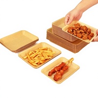 Barquette jetable en papier kraft imperméable et résistante à l'huile pour barbecue, poulet frit, nuggets, emballage alimentaire en forme de bateau à ouverture supérieure