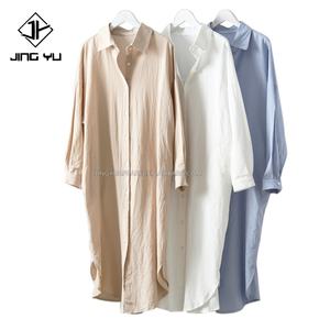 High Quality Custom logo New Styles Plus Size Oversize <b>Woman</b> Shirts <b>for</b> <b>Women's</b> Shirts Cotton <b>Linen</b> <b>Women's</b> <b>Blouses</b> & Shirts - Product Image 1