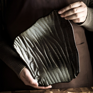 BAMBUS Bandeja <span class=keywords><strong>de</strong></span> Cerámica Japonesa Irregular Personalizada para Sushi, Bandeja para Sashimi y Filetes, <span class=keywords><strong>Vajilla</strong></span> para <span class=keywords><strong>Restaurante</strong></span>, Apta para Hoteles, Fiestas y Bodas - Product Image 2