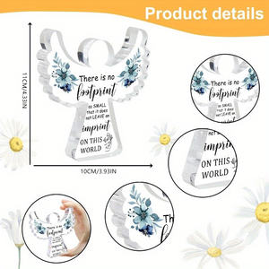 Acrylique Ailes D'ange <span class=keywords><strong>Plaque</strong></span> Commémorative Citation Inspirante Diytree Mère Condoléance Cadeau Jeunesse Deuil Mémorial Décoration - Product Image 3