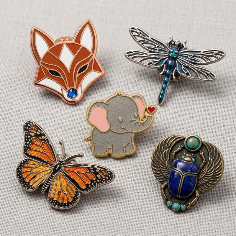 Wholesale Simple Design Golden Diamond Brooch