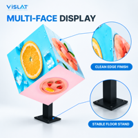 Écran LED à quatre faces VISLAT Factory Direct Full Color Magic Cube avec logo personnalisé sur mesure pour la publicité numérique