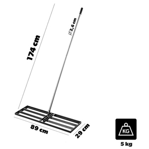 Jh-mech nhiệm vụ nặng nề cỏ leveler dài xử lý nỗ lực màu đen tiết kiệm cỏ công cụ cho sân golf thép mạ kẽm sân san lấp mặt bằng cào - Product Image 2