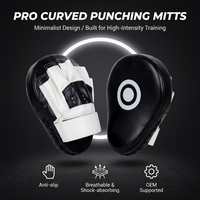 Mitaines de boxe en cuir PU, poignée ergonomique incurvée, mousse épaisse respirante, coussinets de main réglables pour l'entraînement au punching
