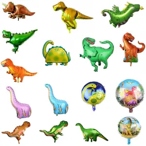Grosir besar dinosaurus Mylar balon Foil 3d berdiri balon hutan untuk anak-anak dekorasi pesta ulang tahun
