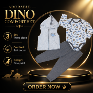Ensemble 3 pièces pour bébé : body à manches longues, <span class=keywords><strong>gilet</strong></span> à capuche et pantalon long 3 en 1 - Product Image 6