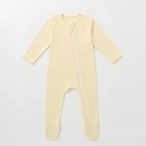 Bamboe Baby Pyjama Anti Skip Betaalde Baby Rompertjes Effen Kleur Zachte Rits Baby Rompertjes
