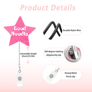 En gros, Porte-badge rétractable en acrylique opaque pailleté, avec motifs de dessins animés et slogans de fêtes, <span class=keywords><strong>pour</strong></span> infirmières d'hôpital - Product Image 2