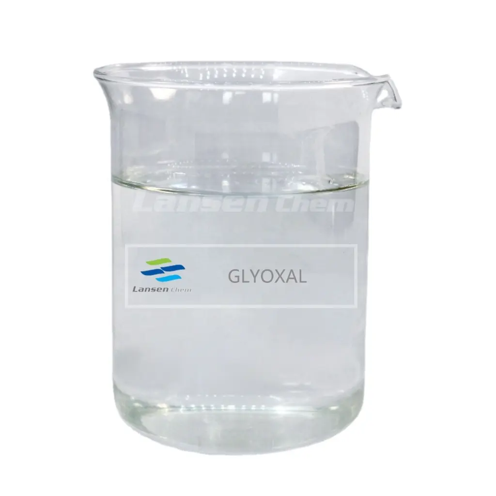 Glyoxal ผ้าสิ่งทอ40% สารตกแต่งเพิ่มการหดตัวและริ้วรอยต้านทานของผ้าฝ้าย/ไนลอน