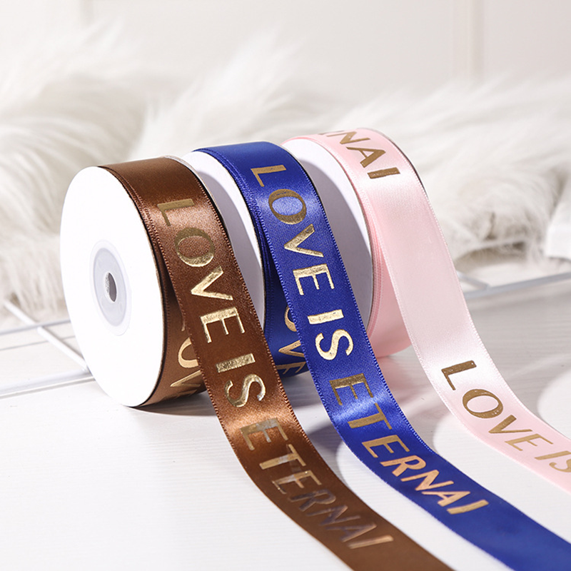 Floral Ribbon Gift Wrapping Ribbon 25mm Grosgrain Ribbon With Logo for Gift Decorations