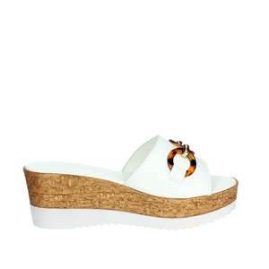 Cinzia <b>Soft</b> Women's Wedge Sandals White IAF53457 Cork Sole Platform Style - Product Image 3