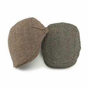 Bonnet béret en laine pour hommes Bonnet pour femmes Bonnets d'hiver épaissi chaud Casquette bec de canard Style rétro Automne Hiver - Product Image 2