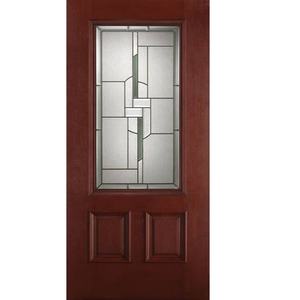 Offre Spéciale prix compétitif <span class=keywords><strong>2</strong></span> panneaux 3/4 inserts en verre ovale porte de maison SMC en fibre de verre - Product Image 5