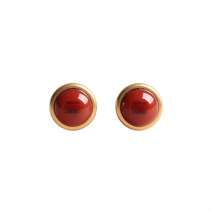 Pendientes de Coral con Baño de Oro Cnoe, Engaste de Bisel, Joyería Clásica para Uso Diario, Unisex - Product Image 1