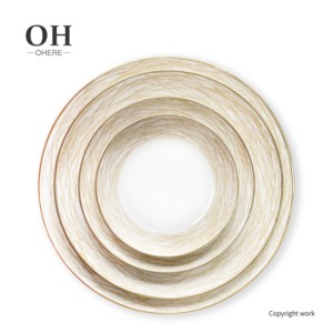 Luxury Hand-Made Eco-Friendly Bone China Dinnerware Set CE Certified <strong>Gold</strong> Rim <strong>Bird</strong> <strong>Nest</strong> Design Porcelain Charger Plate Dish - Product Image 1