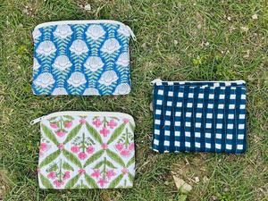 Bolsa de Cosméticos Acolchada Hecha a Mano, Bolsa de Maquillaje de Algodón, Organizador de Viaje con Cierre para Mujer, Producto Hecho a Mano al por Mayor - Product Image 3