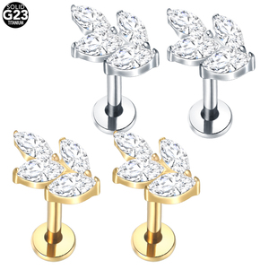 Titanio roscado internamente 16G rama superior mujeres hombres Labret Monroe <span class=keywords><strong>Piercing</strong></span> pendiente Stud cartílago Tragus <span class=keywords><strong>Piercing</strong></span> cuerpo joyería - Product Image 1