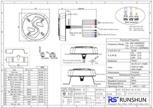 Ăng Ten 4G. Ăng Ten Kết Hợp Chống Nước WIFI /GPS Ăng Ten Chống Nước Cho Xe 600 ~ 6000MHZ Và 2.4 ~ 7.125GHZ 1575 ~ 1609MHz - Product Image 5