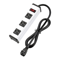 PDU-Steckdosenleiste mit 3 AC-Steckdosen und Schalter, Überspannungsschutz, PDU-Stromverteiler für Rack-Montage