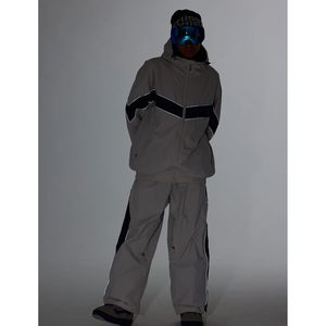 Chaqueta de Snowboard Personalizada para Hombre y Mujer, Impermeable 20K, Transpirable 15K, Acolchada, con Bloques de Color, Unisex, para Adultos - Product Image 4