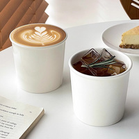 Tasse en papier simple Design poterie Latte tasse à expresso avec soucoupe tasse à café en céramique blanc pur mat