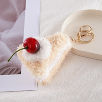 Ensemble de porte-clés en peluche Hamburger et Cupcake, poupées alimentaires en peluche douce, breloques de sac, pendentif cerise mignon, ornements à suspendre pour sac à dos, cadeau