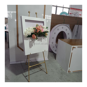 Wedding White Pink Square Acrylic Flower Box Flower Display Racks Wedding Welcome Sign Stand