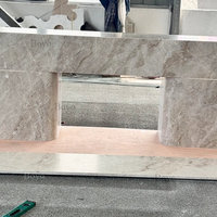 Pièces en pierre naturelle Quartzite, cadre de cheminée nordique en marbre, manteau de cheminée minimaliste Taj Mahal