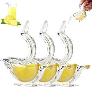 Presse-citron manuel en acrylique, nouveau design, en forme d'oiseau, en verre, transparent, pour fruits, presse-agrumes pratique
