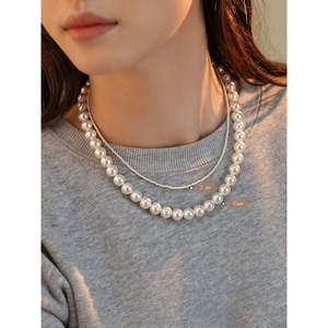 Collier de perles pour femme WENCHI, nouveau modèle populaire 2025, 10 mm, à superposer, avec chaîne de 40+5 cm - Product Image 1
