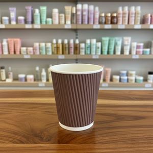12oz Corrugated Disposable Recyclable Ripple Wall Takeaway Paper <b>Cups</b> with Sip Lid Covers for <b>Coffee</b> Shop Vending Machine - Product Image 2