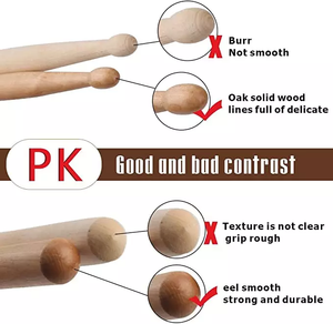 高品質5A/7A打楽器アクセサリー練習用メープルウッドドラムスティックドラムセット卸売 - Product Image 5