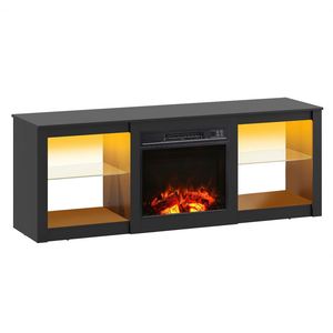 750W điều khiển từ xa 18-inch hiện đại Lò sưởi điện 12 ngọn lửa Màu sắc đá cẩm thạch TV đứng freestanding cài đặt pháp - Product Image 4