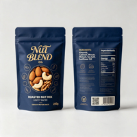 Op maat gedrukte verpakkingen voor gedroogd fruit, staande pouch met venster en ziplock, food grade, voor noten en snacks.
