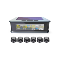 Système de surveillance de la pression des pneus numérique sans fil T15-6 à énergie solaire pour VR/voitures/camions - Haute précision 9,9 bars/144 psi avec affichage LED