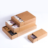 Boîte d'emballage cadeau en papier kraft brun de qualité supérieure, écologique, de qualité alimentaire, à tiroir coulissant, pour biscuits, stockage sécurisé des aliments