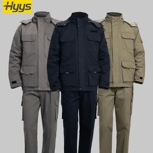 Giacca da Lavoro Invernale di Sicurezza, Uniforme Resistente con Cappuccio Imbottito, Giacca e Pantaloni Multi-Tasca per <span class=keywords><strong>Edilizia</strong></span> - Product Image 1