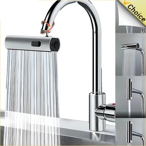 Robinet de cuisine cascade 3 modes, universel, avec douchette pivotante à 720°, rallonge de robinet d'évier de salle de bain, mitigeur de lavabo effet pluie - Product Image 3