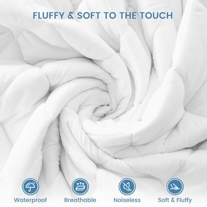 Duy nhất mảnh chần không thấm nước nệm bảo vệ Bìa dày 200tc tấm ga trải giường gối Duvet cover Set Polyester Điền - Product Image 3