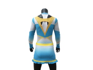 Chaud <span class=keywords><strong>Sexy</strong></span> Bretelles À Manches Longues Cheerleading Uniformes Avec Strass Étincelant Cheerleading Costumes - Product Image 3