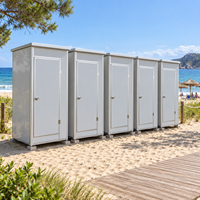 Toilettes mobiles portables étanches, WC public préfabriqué traditionnel, toilettes extérieures amovibles pour plage et chantier de construction