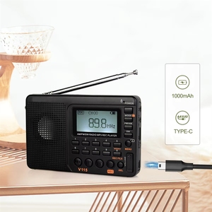 <span class=keywords><strong>Radio</strong></span> de Banda Completa AM FM SW de Bolsillo con Altavoz, Soporte para Tarjeta TF, Grabador USB, Temporizador de Apagado - Product Image 4