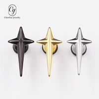 Boucles d'oreilles tendance unisexe en acier inoxydable avec clous en forme d'étoile et de croix, bijoux d'oreille personnalisés, vente en gros