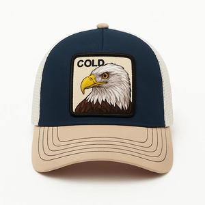 قبعة شبكية مخصصة بخمسة ألواح مع شعار مطرز، قبعة رياضية قطنية للحيوانات، أسلوب صيفي عصري للاستخدام الخارجي - Product Image 3