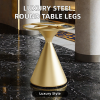 Pieds de table en acier plaqué, design moderne et luxueux, base ronde stable pour table basse, finition laquée.