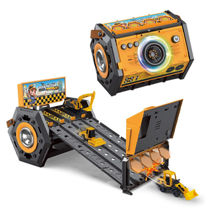 Divertida caja portátil plegable catapulta camión <span class=keywords><strong>pista</strong></span> Mini aleación coches de carreras camión juguete Diecast juguetes ingeniería Audio carril coche para chico - Product Image 1